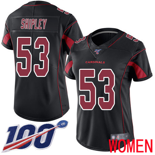 Arizona Cardinals Limited Black Women A.Q. Shipley Jersey NFL Football #53 100th Season Rush Vapor Untouchable